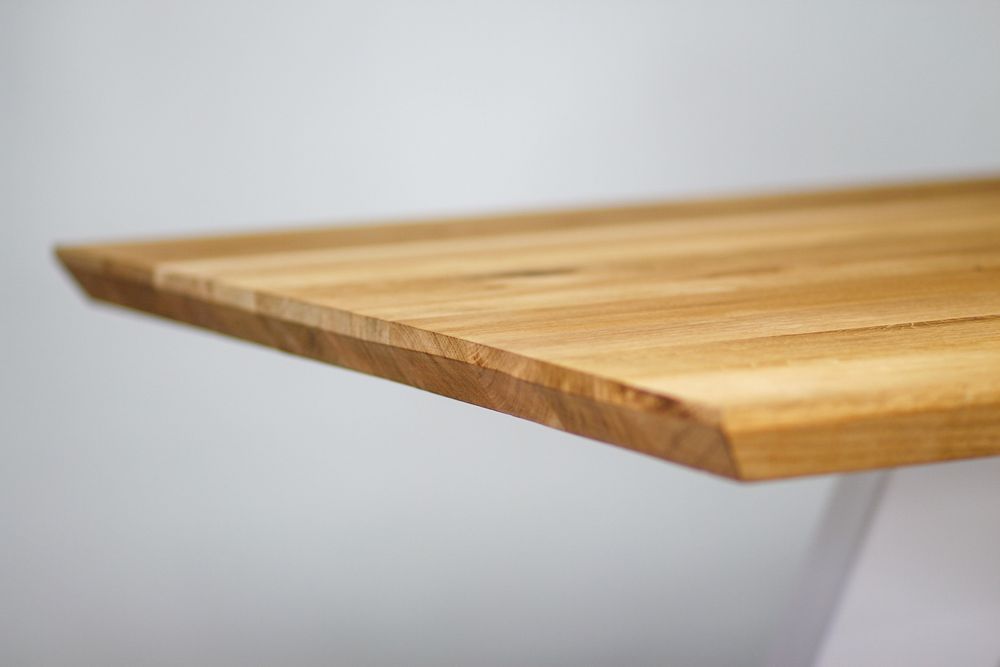 Nowoczesny stół z litego drewna Dąb  dębowy Jesion podstawą stalowa