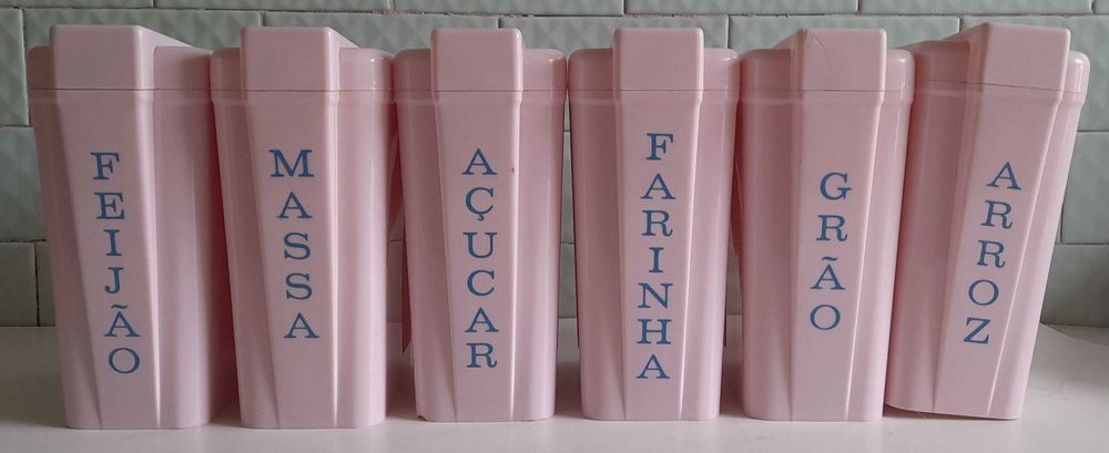 Conjunto Para Guardar Leguminosas Farinha Final dos Anos 60