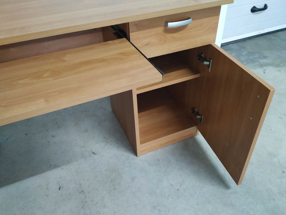 Mesa Computador Echo  - 140 x 75 x 60 cm, Melamina, Nogueira