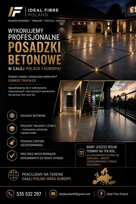 Zacieranie betonu Robienie posadzek,podjazdów betonowych beton szczotkowany i na gładko naprawa posadzek przemysłowych solidne, równe trwałe posadzki.