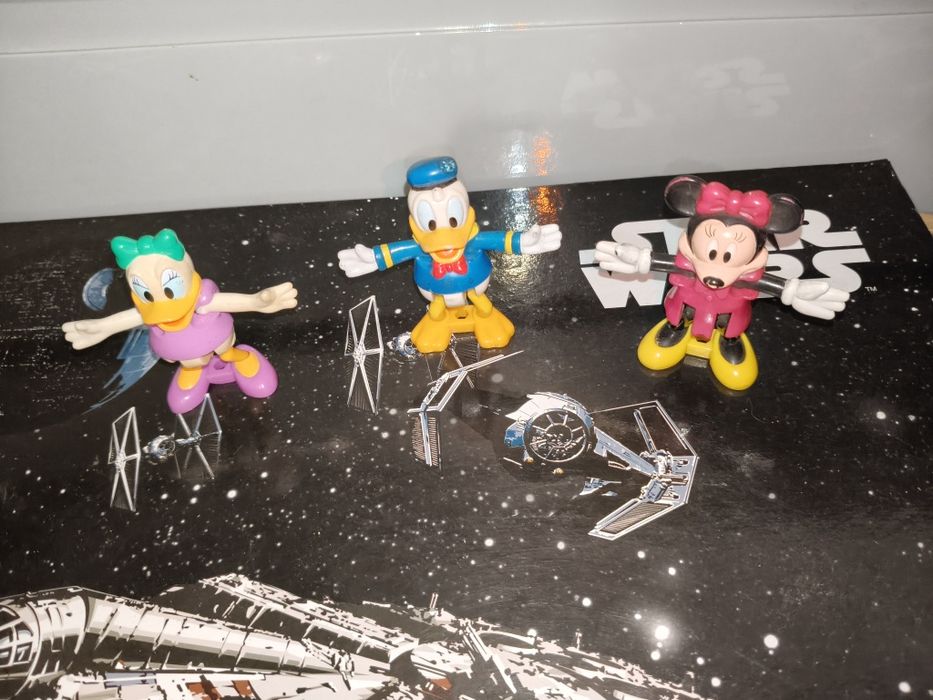 3 stare figurki Disney myszka Miki kaczor Donald i kaczka Deisy