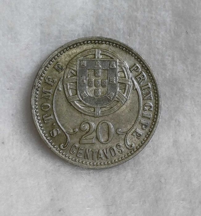 Moeda 20 centavos 1929 São Tomé e Príncipe