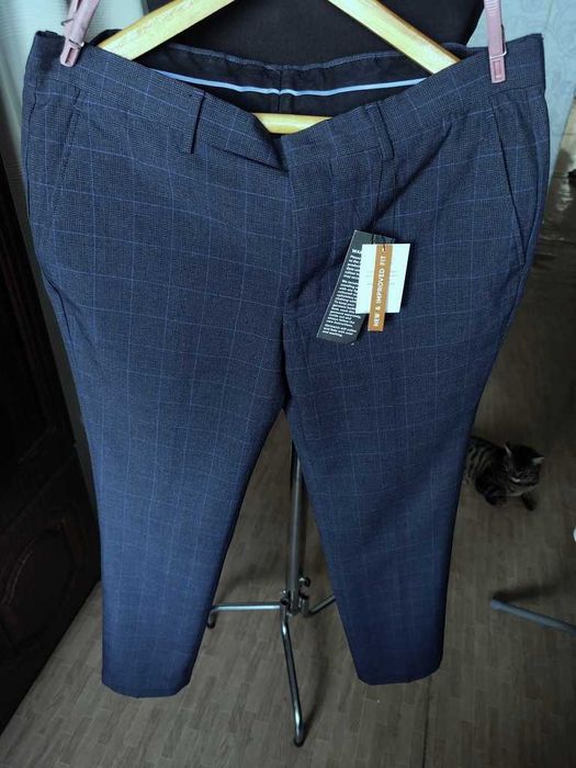 Джинсы брюки Peacocks trousers United Kingdom w34 check navy.