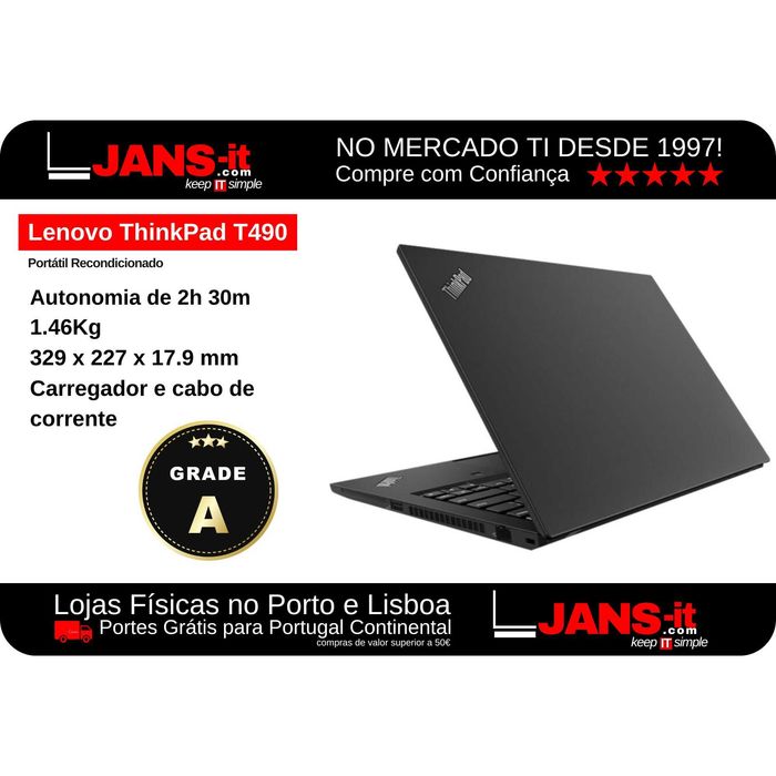 Lenovo ThinkPad T490 | i7-8665u | 16GB | SSD 256GB | 14″ FullHD