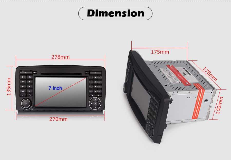 Auto-rádio 2 din android 14 para Mercedes Classe R W251