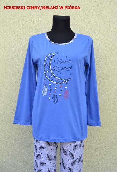 Piżama damska bawełniana dł.rękaw roz. 46 3XL (pon.wyst.)