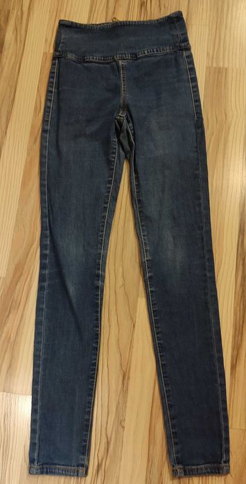 Jeansy pieces, wysoki stan, rozm xs/s