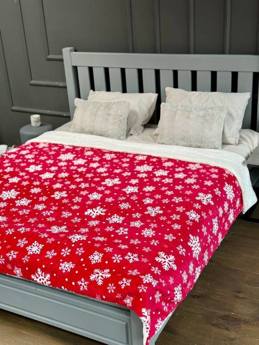 Суперціна до свят! Велюровий плед на овчині на подарок на еко овчине