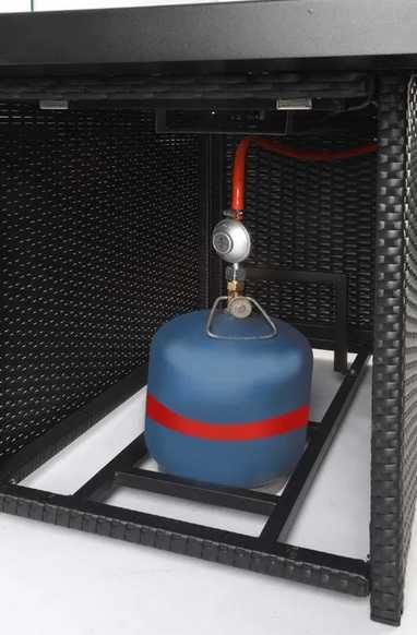 Palenisko gazowe - stół ogrodowy technorattanowe