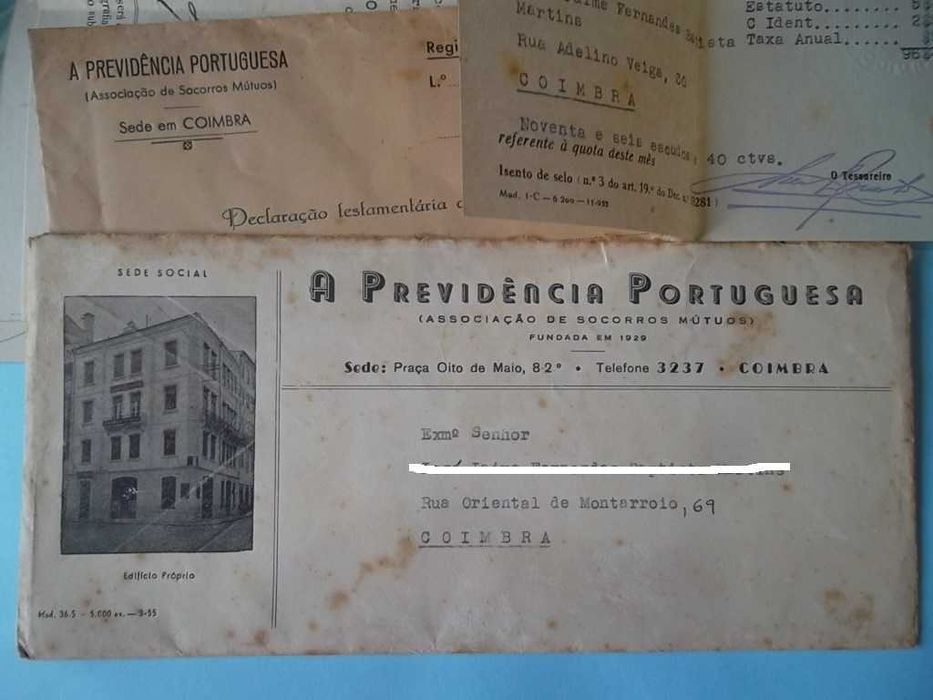 A Previdência Portuguesa : documentos vários de 1957, cartas por abrir