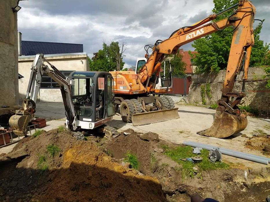 Usługi minikoparka i koparka. wykopy i przyłącza wod. kan. elek. gaz