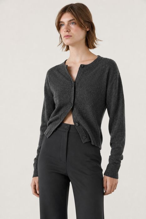 Massimo Dutti базові брюки кльош на основі бавовни