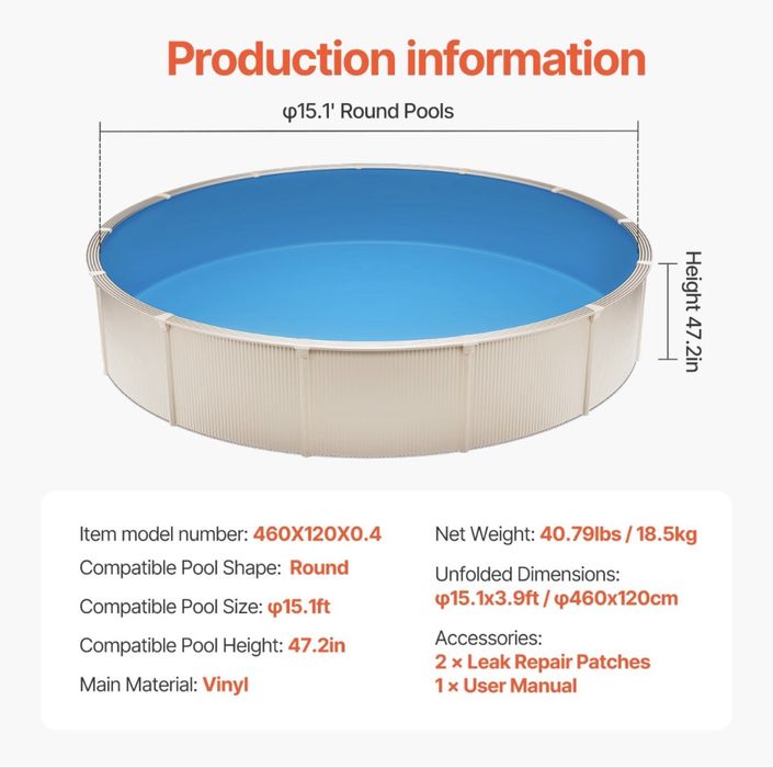Revestimento de piscina novo em caixa