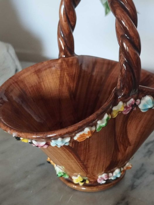 Cesto Cerâmica Itália - Artesanal