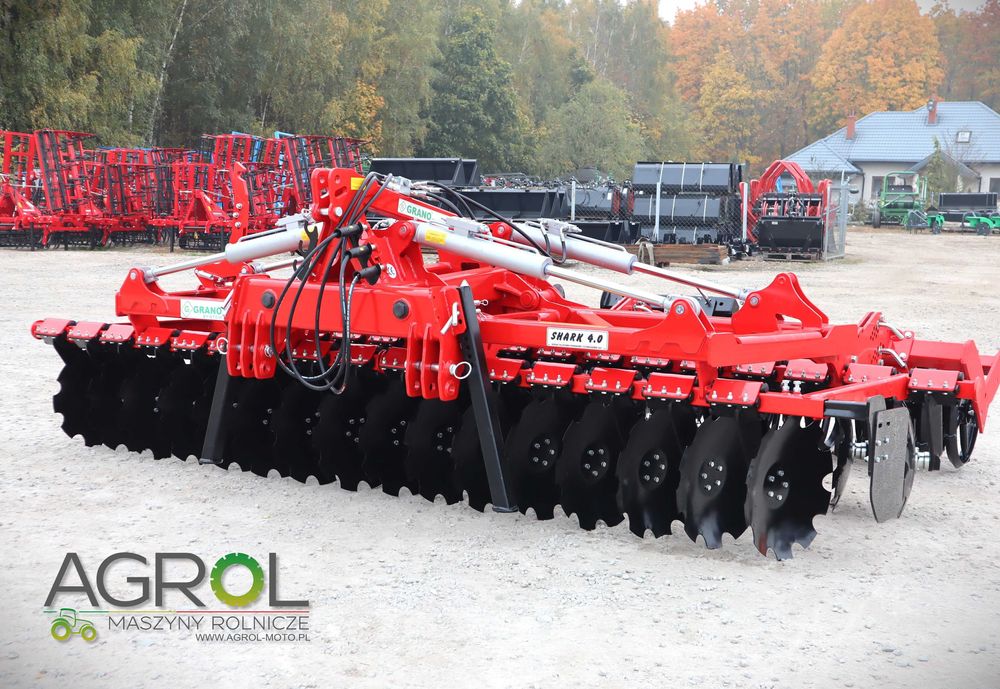 Brona talerzowa hydrauliczna 4m SHARK SHS Grano-System NOWA WERSJA 4,5