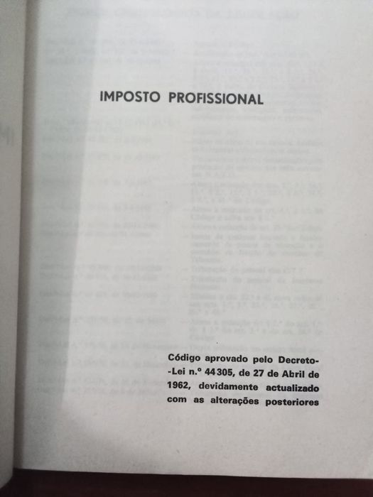 Código do Imposto Profissional - 1976