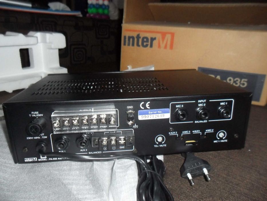 Новый усилитель INTER-PA935 для радиоузла моно и новые колонки разные