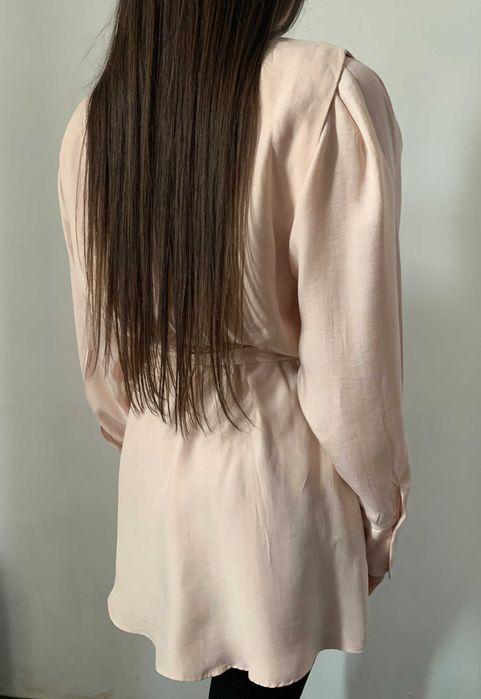 ZARA różowa nude sukienka krótka S