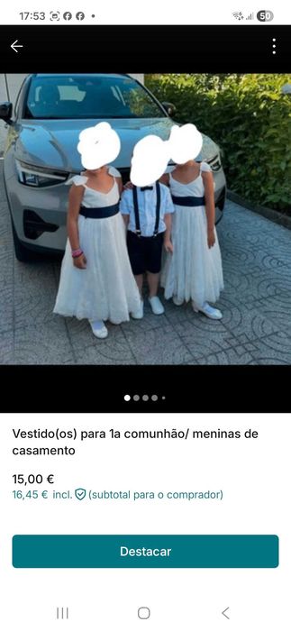 2 Vestidos de meninas para cerimonia