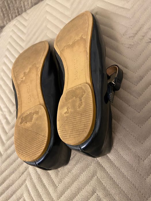 Buty Zara girls baleriny lakierki ciemny granat