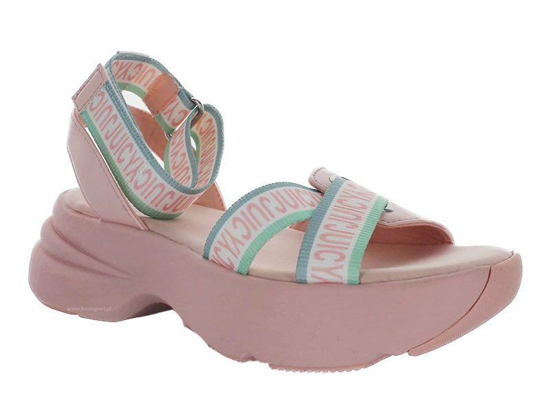 Juicy Couture Sandały damskie - Benedette Nappa PU - r 40 - Różowe