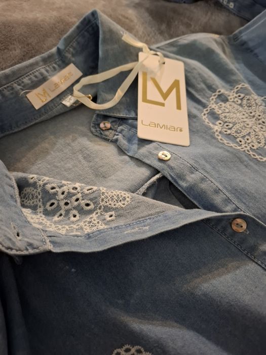 Lamiar nowa koszula a'la jeans w haftowane mandale