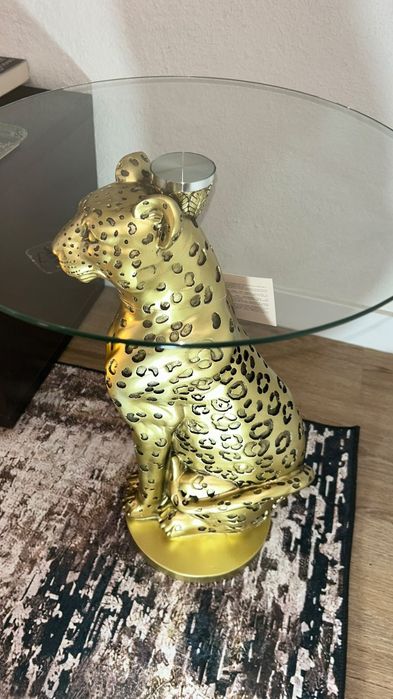 Mesa de apoio leopardo dourado - nova!