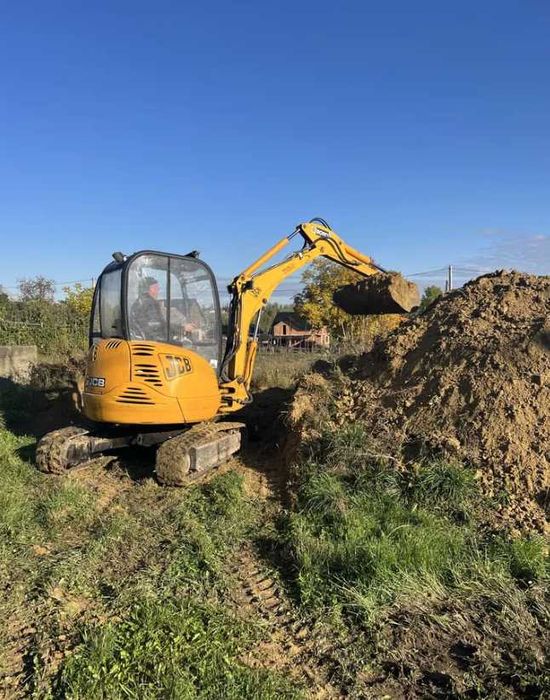 Оренда мініекскаватора JCB 8030 та екскаватора JCB 3CX у Вінниці - послуги спецтехніки, земляні роботи, копання траншей і котлованів
