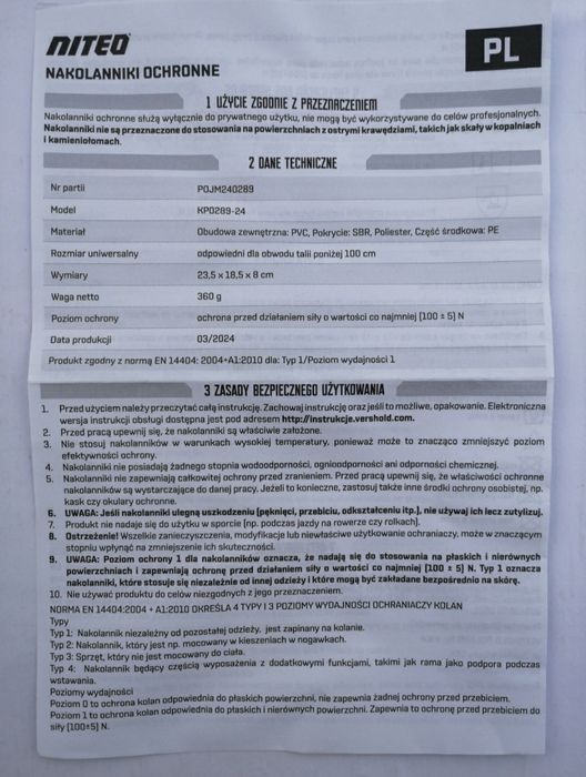 Nowe nakolanniki ochronne