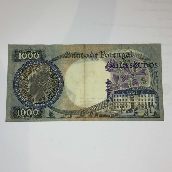 nota 1000 Escudos 1967, D. Maria II