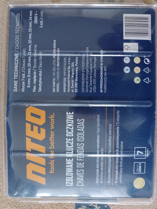 Zestaw izolowanych kluczy oczkowych Niteo.Max napiecie 1000V