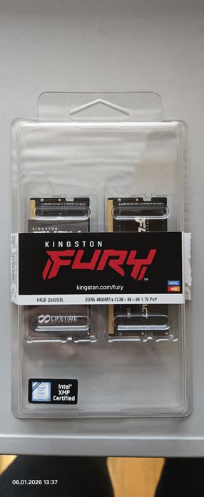 64GB (2x32GB) Kingston FURY DDR5 4800MHz SO-DIMM