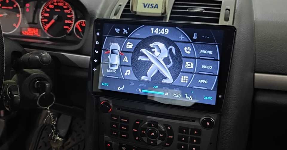 (NOVO) Rádio 2DIN 9" • Peugeot 407 • (2004 a 2011) • Android [4+64GB]