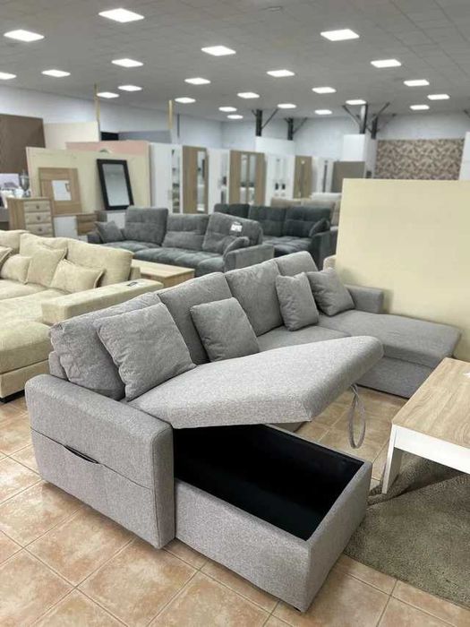 Sofá cinza chaise longue + entrega gratis
