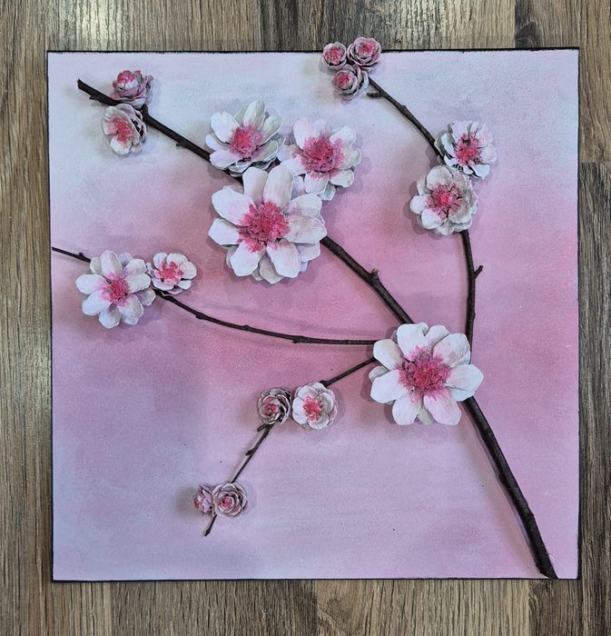 Obrazek na ścianę naturalne elementy, handmade