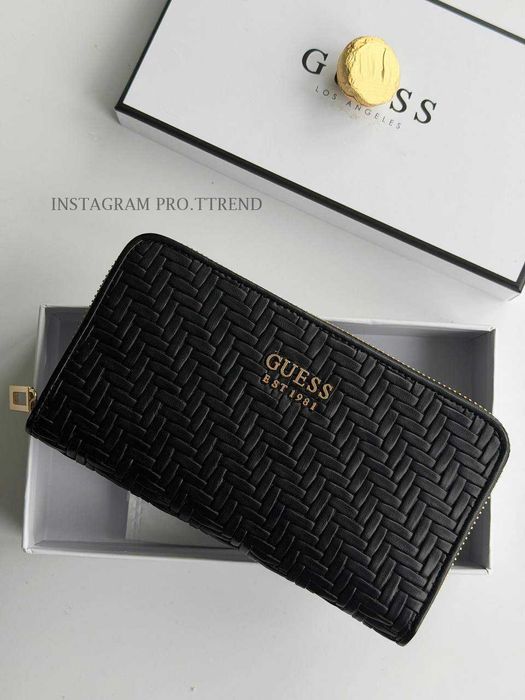 Кошелек Guess, черный кошелек Guess
