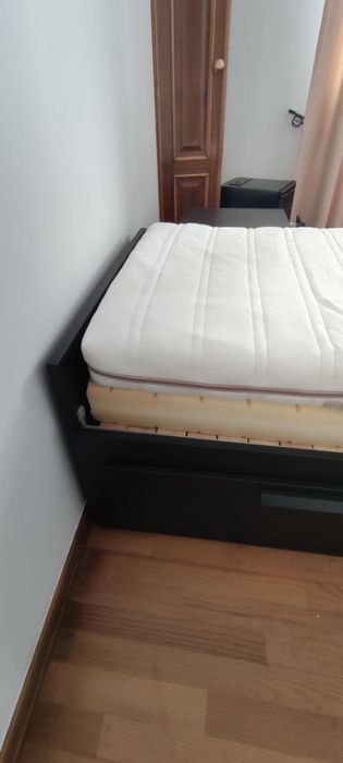 Cama indiv/dupla c/2 gav 2colchoes, branco BRIMNES