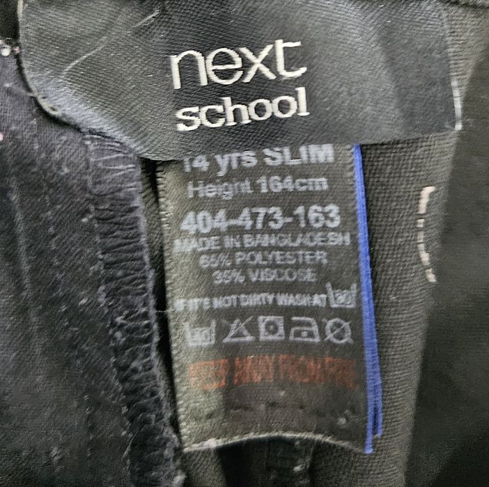 Czarne proste spodnie 164 XS