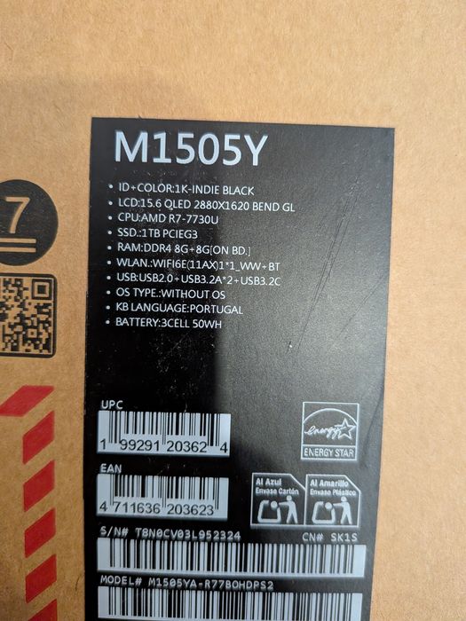 Portátil Asus VivoBook 15 OLED 15.6" M1505YA-R77BOHDPS2 Indie Black