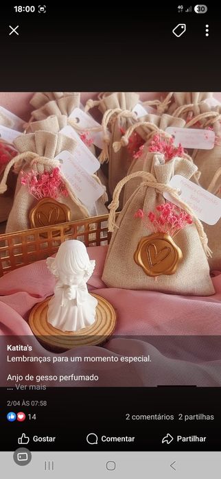 Anjo em cerâmica perfumada