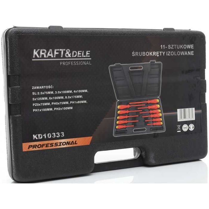 Zestaw śrubokrętów izolowanych Śrubokręty izolowane 11szt. KD10333