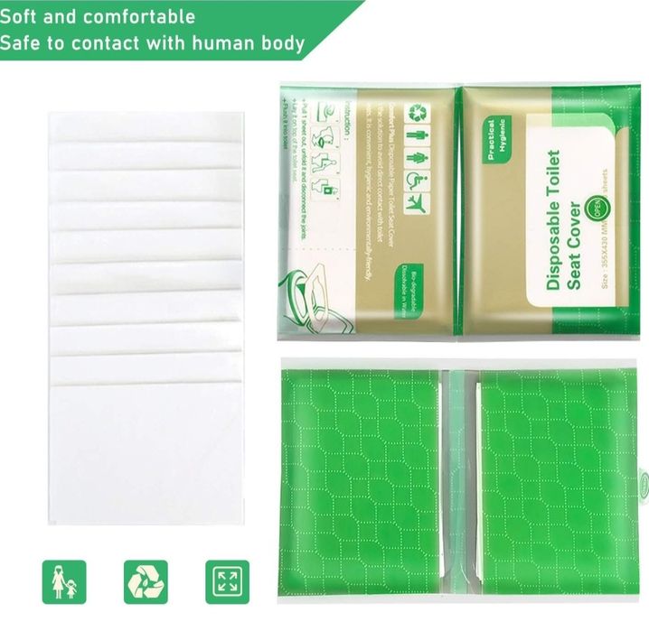 OBSGUMU 100 sztuk jednorazowych pokrowców na deskę sedesową