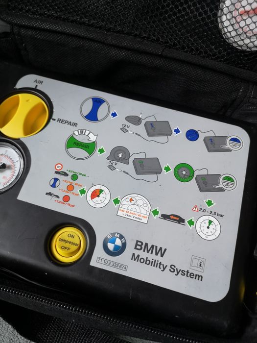 BMW аварійний комплект для ремонту шин компрессор