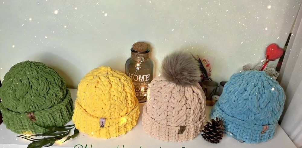 В'язані зимові шапочки Alize Puffy Fine