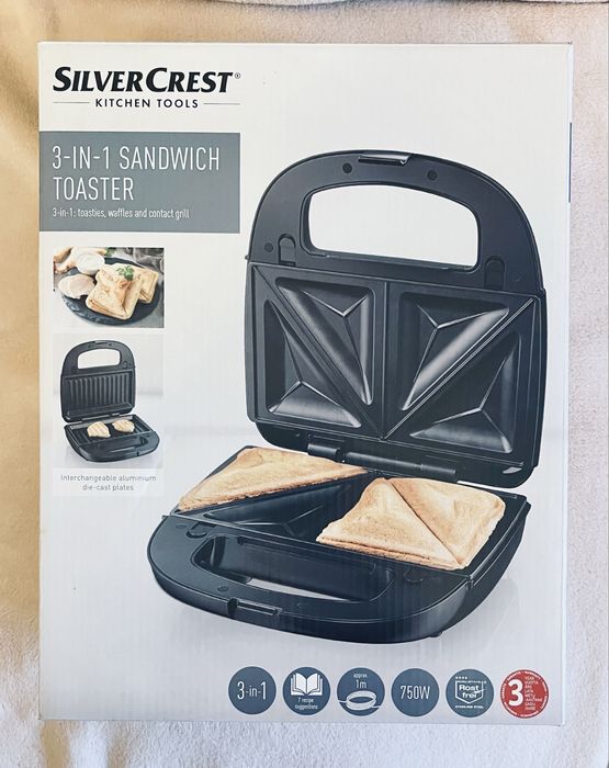 Toster 3 w 1, sandwitch, gofry, grill 750W seria SSMW D2