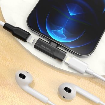 Adapter BV14 Audio - Lightning na 2x Lightning - czarny