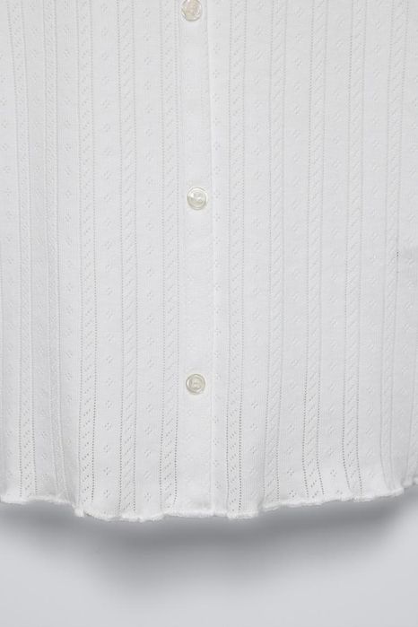 Біла блуза zara ажурна футболка для дівчинки р. 158-164