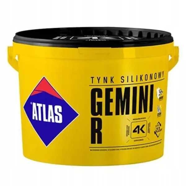 Tynk silikonowy Atlas Gemini R Biały Wiadro  25kg Baza Biała