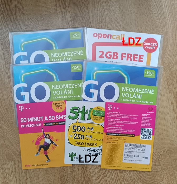 ANONIMOWE KARTY SIM Czeskie karty Nie zarejestrowane Aktywne karty sim