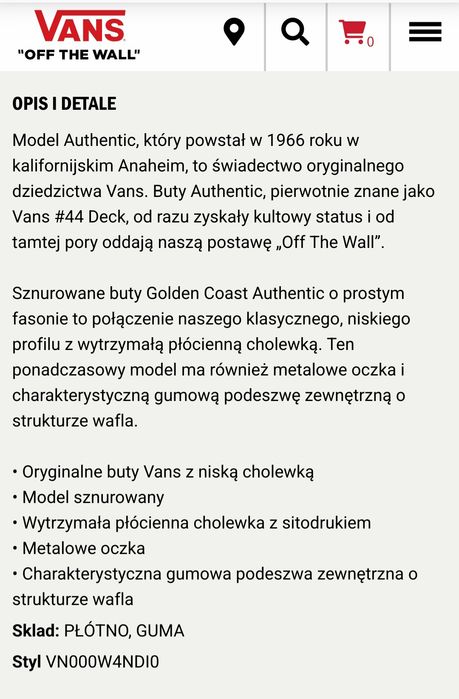 VANS Authentic r. 36 NOWE
